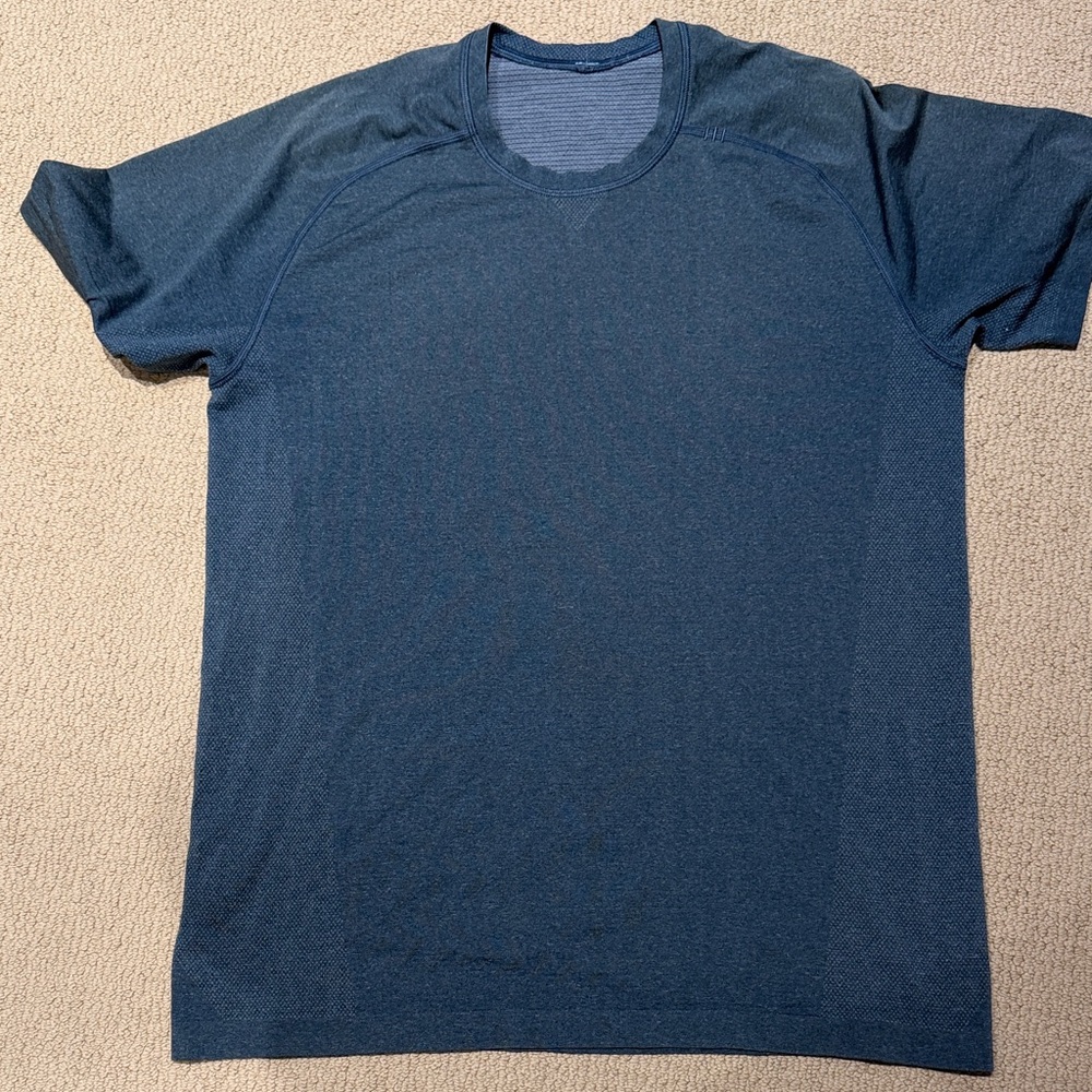 Men's Blue - Green Lululemon Performance Tech tee-Shirt
